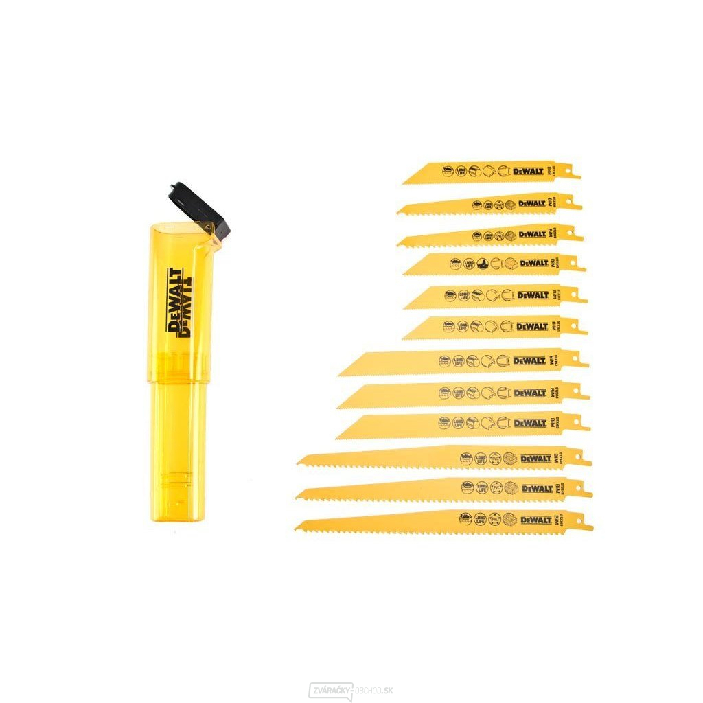 Dewalt 12 dielna sada pílových plátkov pre mečové píly v úložnom púzdre