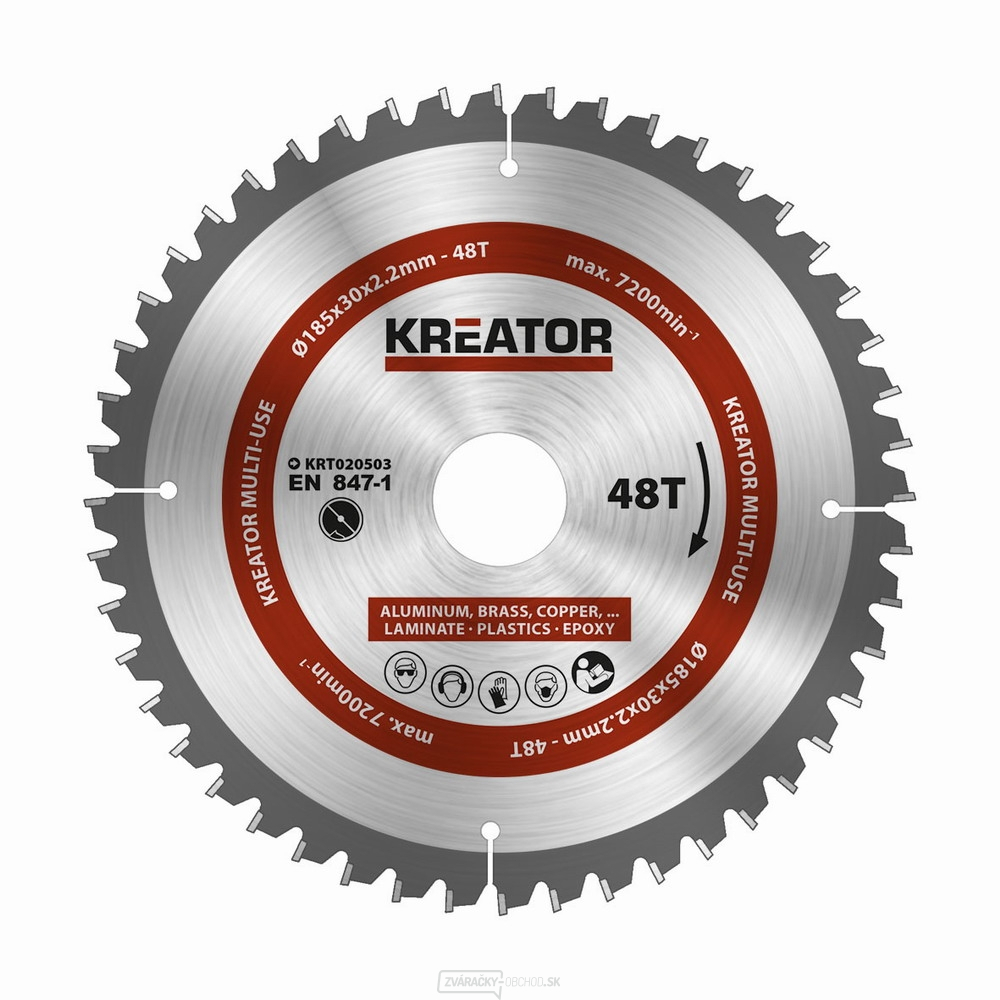 KREATOR KRT020503 - Pílový kotúč univerzálny 185mm, 48T