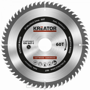 KREATOR KRT020417 - Pílový kotúč na drevo 190mm, 60T