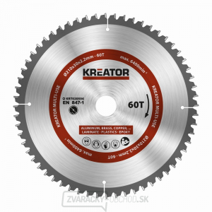 KREATOR KRT020504 - Pílový kotúč univerzálny 210mm, 60T gallery main image