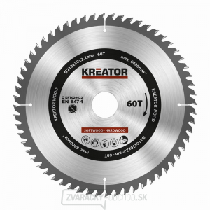 KREATOR KRT020422 - Pílový kotúč na drevo 210mm, 60T