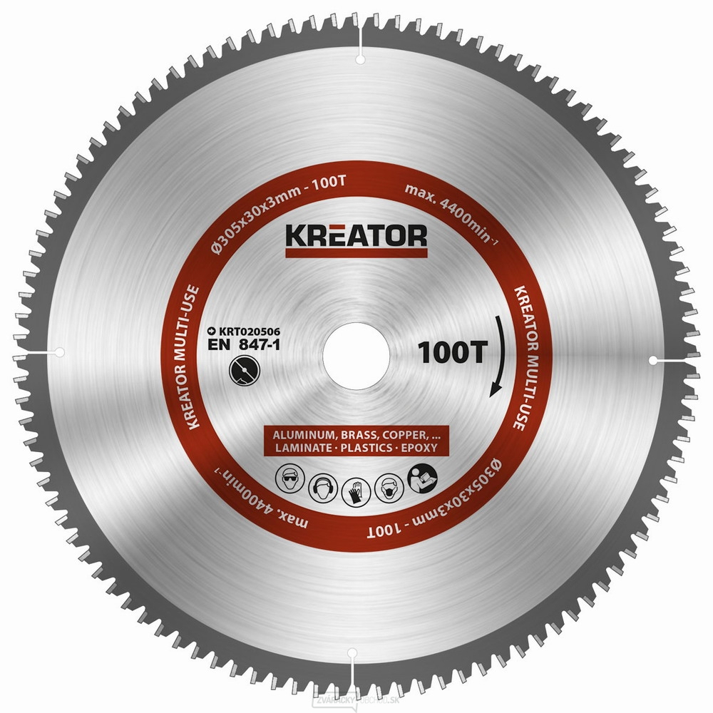 KREATOR KRT020506 - Pílový kotúč univerzálny 305mm, 100T