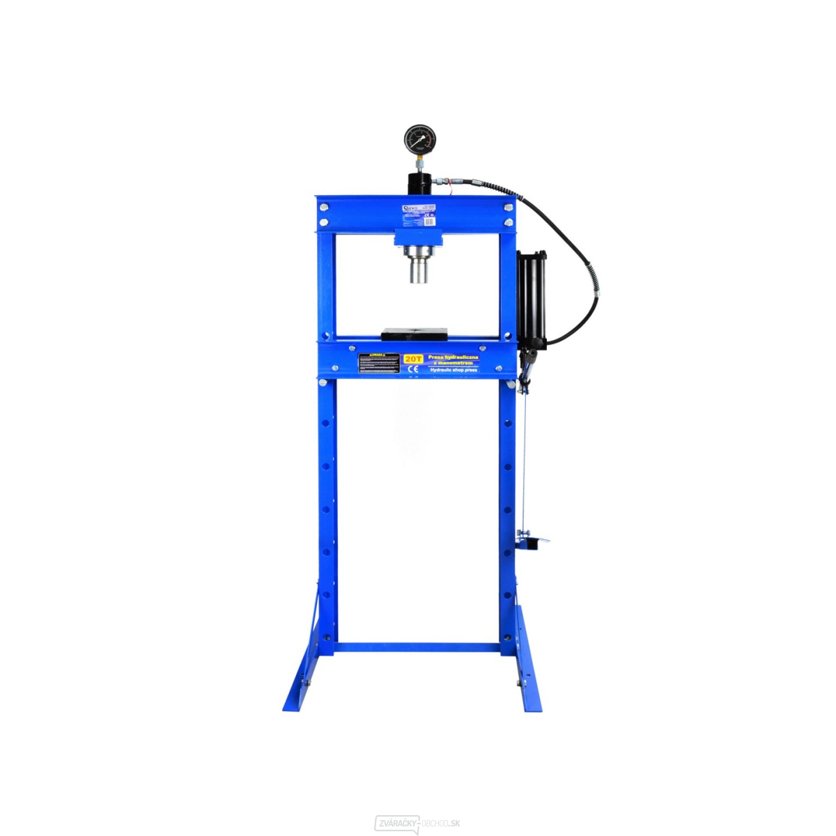 GEKO Hydraulický dielenský lis s manometrom a nožnou pumpou 20t