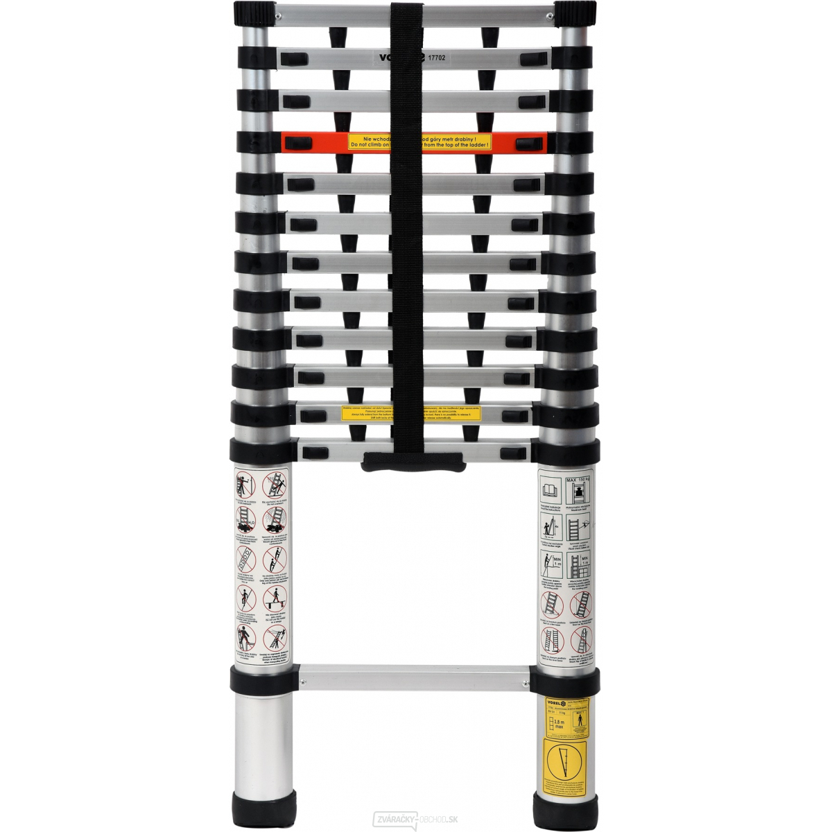 Yato Rebrík teleskopický 13 stupňov 3,8 m, nosnosť 150kg gallery main image