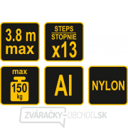Yato Rebrík teleskopický 13 stupňov 3,8 m, nosnosť 150kg náhled