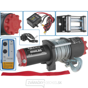 Elektrický lanový navijak 1500 W/12 V, max. zaťaženie 2 t, pre štvorkolky - GEKO gallery main image