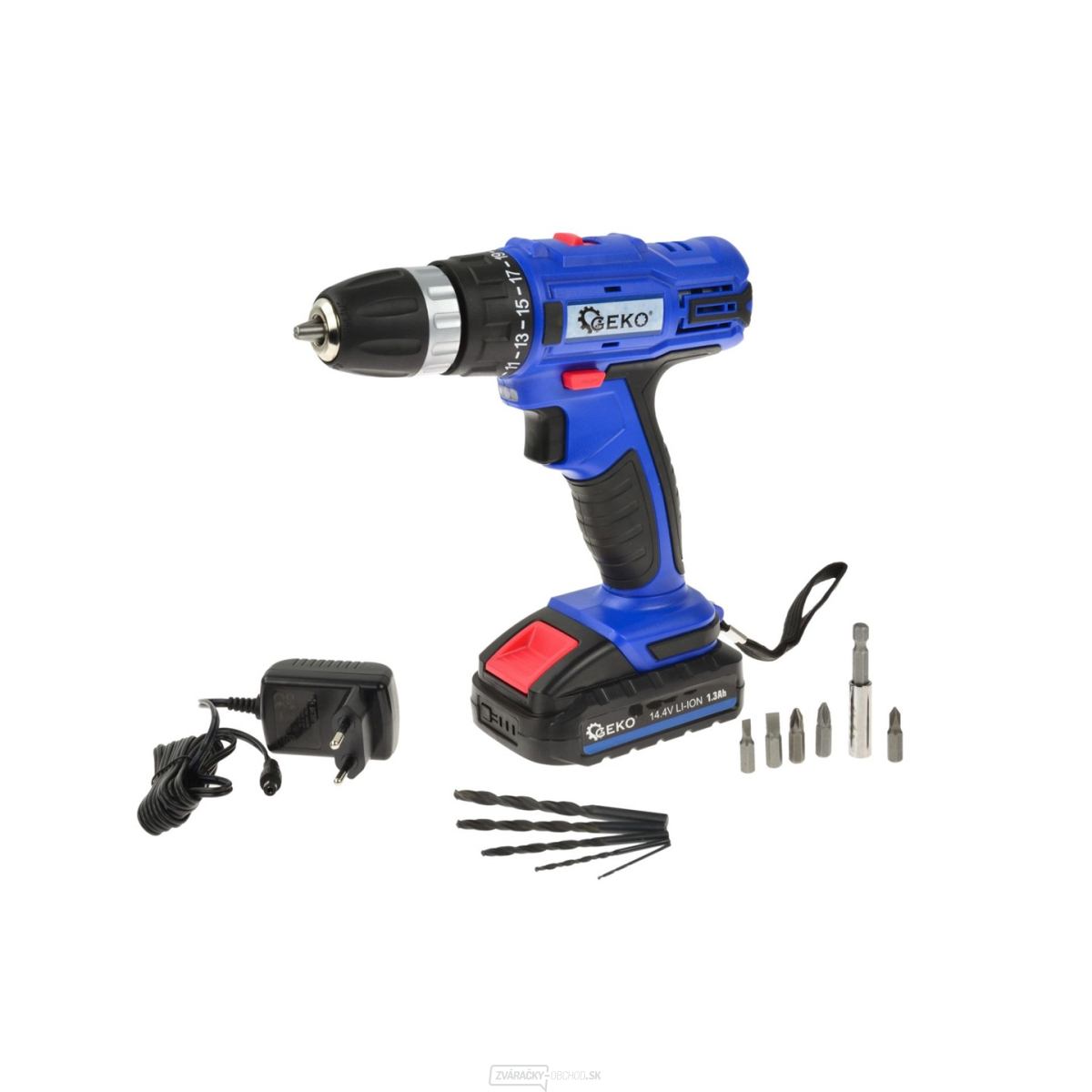 GEKO Vŕtací skrutkovač aku, 1x1.3Ah, 14.4V