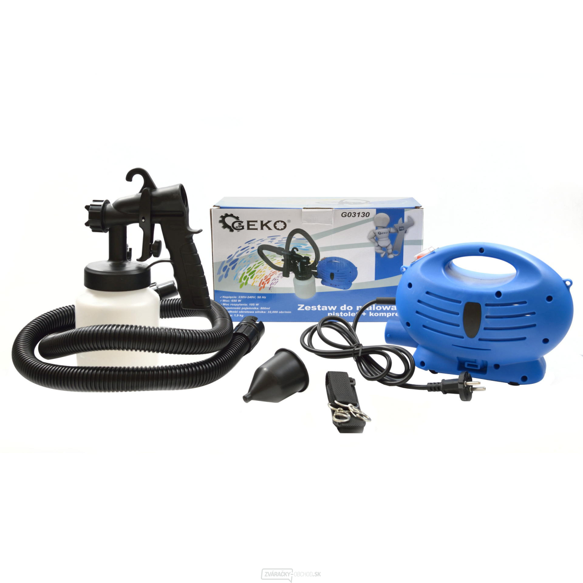 Striekacia pištoľ GEKO s kompresorom 650 W