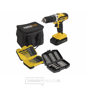 POWERPLUS POWX00840 - Aku príklepový skrutkovač/vŕtačka 20V LI-ION 2BAT plus 53ks prísl. gallery main image