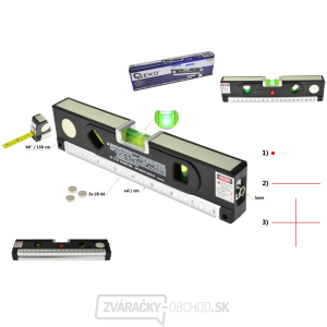 GEKO Laserová vodováha 1,5m, podsvietená GEKO Laserová vodováha 1,5m, podsvietená gallery main image