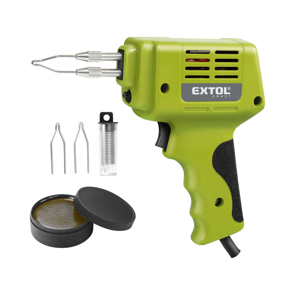 EXTOL CRAFT Pištoľ spájkovacia transformátorový s príslušenstvom, 175W 9923