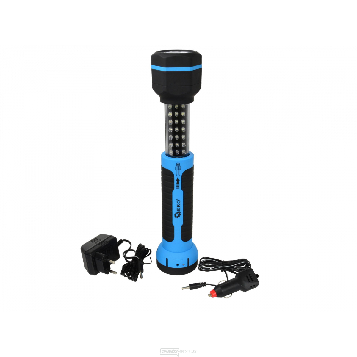 GEKO Dielenská lampa 30 + 6 LED teleskopická 230V/12V
