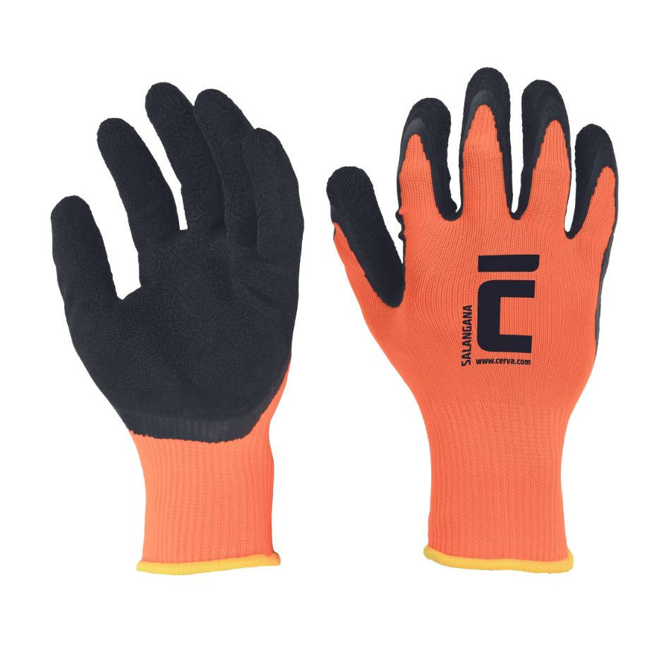SALANGANA Pracovné Rukavice Povrstvené, Oranžové, Vel 11