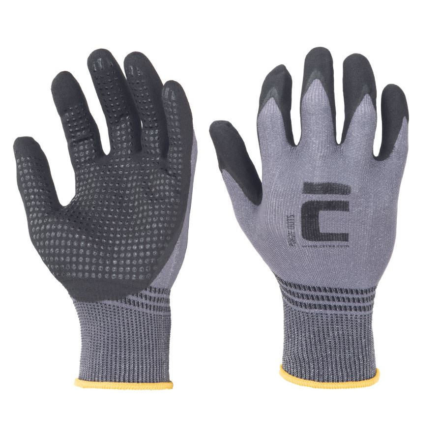 POZON DOTS Pracovné Rukavice Povrstvené, Šedé, Vel 10