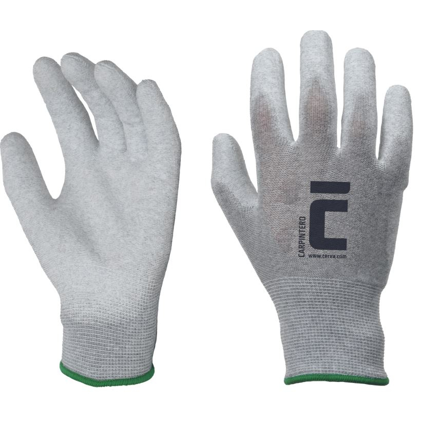 CARPINTERO Pracovné Rukavice Povrstvené, Šedé, Vel 10