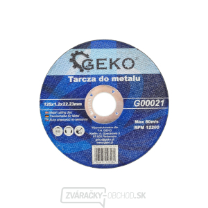 GEKO Rezný kotúč na kov 125x1,2x22,23mm - 1ks GEKO Rezný kotúč na kov 125x1,2x22,23mm - 1ks gallery main image