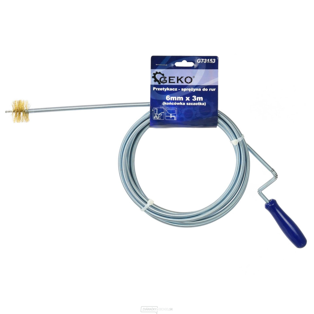 GEKO Pero naťahovacie na čistenie odpadov, 3m x O 6mm, kefka na konci