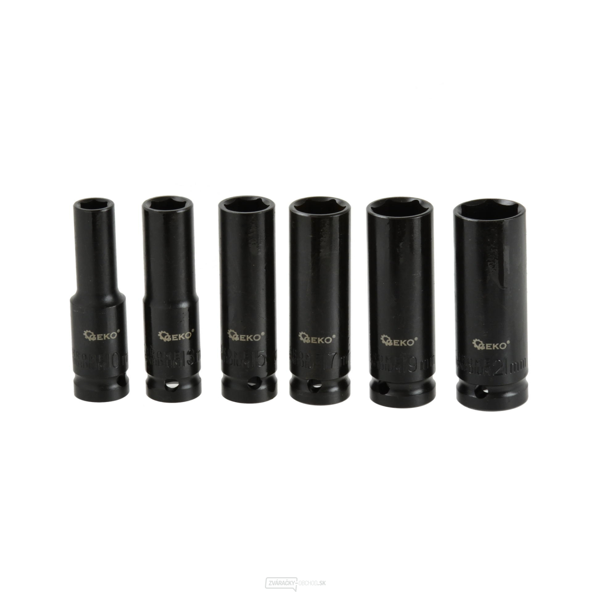 GEKO Rázové hlavice sada 6ks, 1/2" 10-21 mm, dĺžka 77 mm