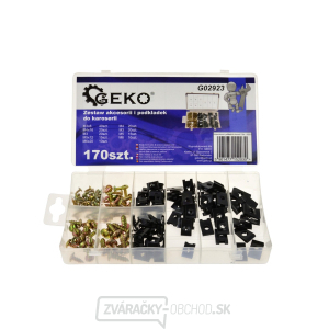 GEKO Samorezné skrutky a pružné matice pre karosérie, rôzne rozmery - 170ks GEKO Samorezné skrutky a pružné matice pre karosérie, rôzne rozmery - 170ks gallery main image