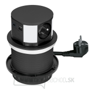 Solight 3z + USB A+C výsuvný blok zásuviek, 2m, čierny Náhľad