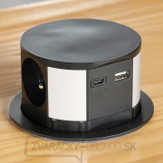 Solight 3z + USB A+C výsuvný blok zásuviek, 2m, čierny Náhľad