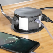 Solight 3z + USB A+C výsuvný blok zásuviek, 2m, čierny náhled