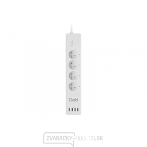 GETI Predlžovací prívod Smart GSS04, 4 zásuvky, 4x USB, Tuya GETI Predlžovací prívod Smart GSS04, 4 zásuvky, 4x USB, Tuya gallery main image