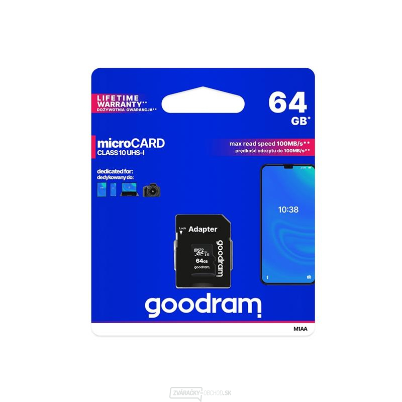 Pamäťová karta GOODRAM micro SD 64 GB s adaptérom