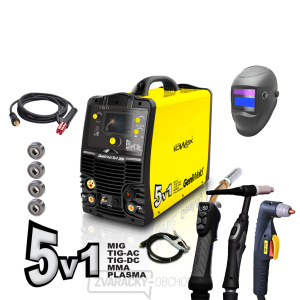 Zvárací invertor GeniWeld 5v1 200 MIG/TIG/LIFT/MMA/PLASMA + kukla PANTER + subnosič