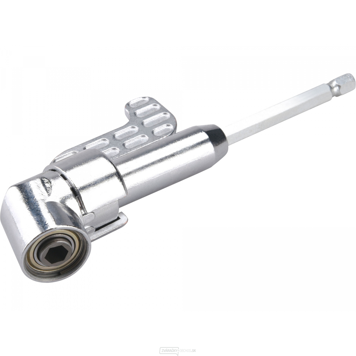 Uhlový nadstavec/držiak hrotov do vŕtačky, 1/4"x140mm (105 °) s magnetom