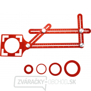 šablóna na prenášanie uhlov a pozícií kovová s lokátorom, ramená 25x12mm Náhľad