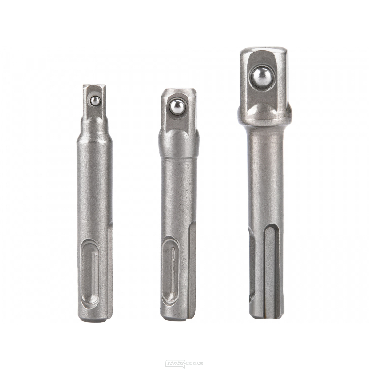 Adaptéry súprava 3ks z SDS PLUS na štvorhran, 1/4"-3/8"-1/2", CrV