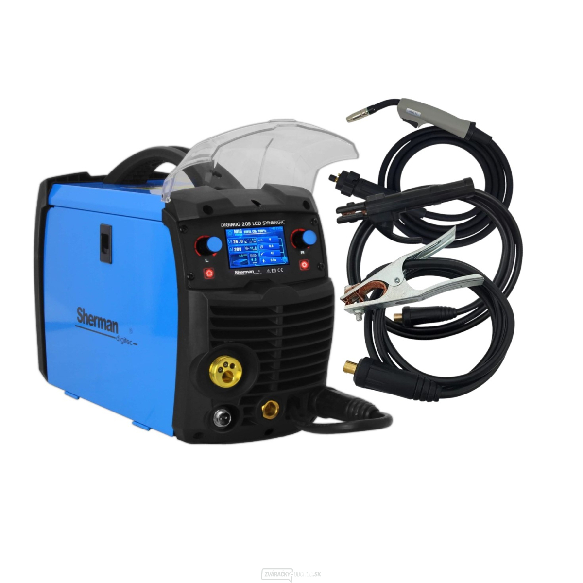 Sherman Synergická invertorová zváračka DIGIMIG 205 LCD SYNERGIC + MIG Horák + Káble