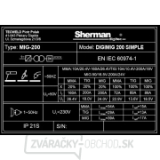Sherman Synergická invertorová zváračka DIGIMIG 200 SIMPLE + MIG Horák + Káble + Kukla Sherman Synergická invertorová zváračka DIGIMIG 200 SIMPLE + MIG Horák + Káble + Kukla náhled