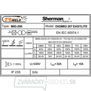 Sherman Synergická invertorová zváračka DIGIMIG 207 EASYLITE + Horák 3m+ Káble 2m + Kefa Sherman Synergická invertorová zváračka DIGIMIG 207 EASYLITE + Horák 3m+ Káble 2m + Kefa náhled