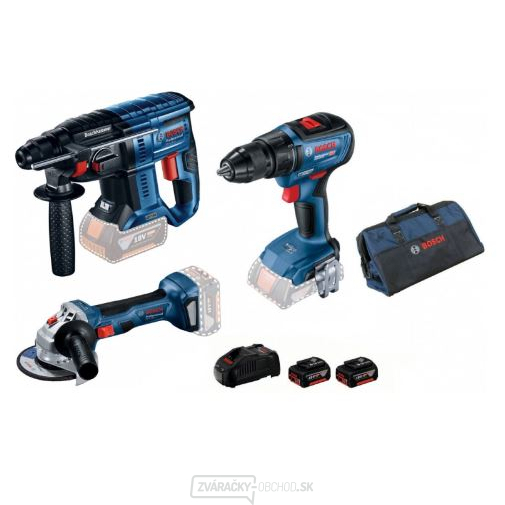 BOSCH 990M32 Aku súprava náradia GBH180Li+GSR18V-50+GWS180Li
