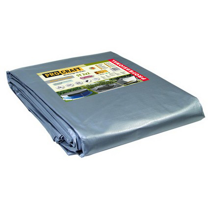 Plachta Procraft ST5x6 200g/m2 nepremokavá s okami 5x6 m strieborná | ST5x6