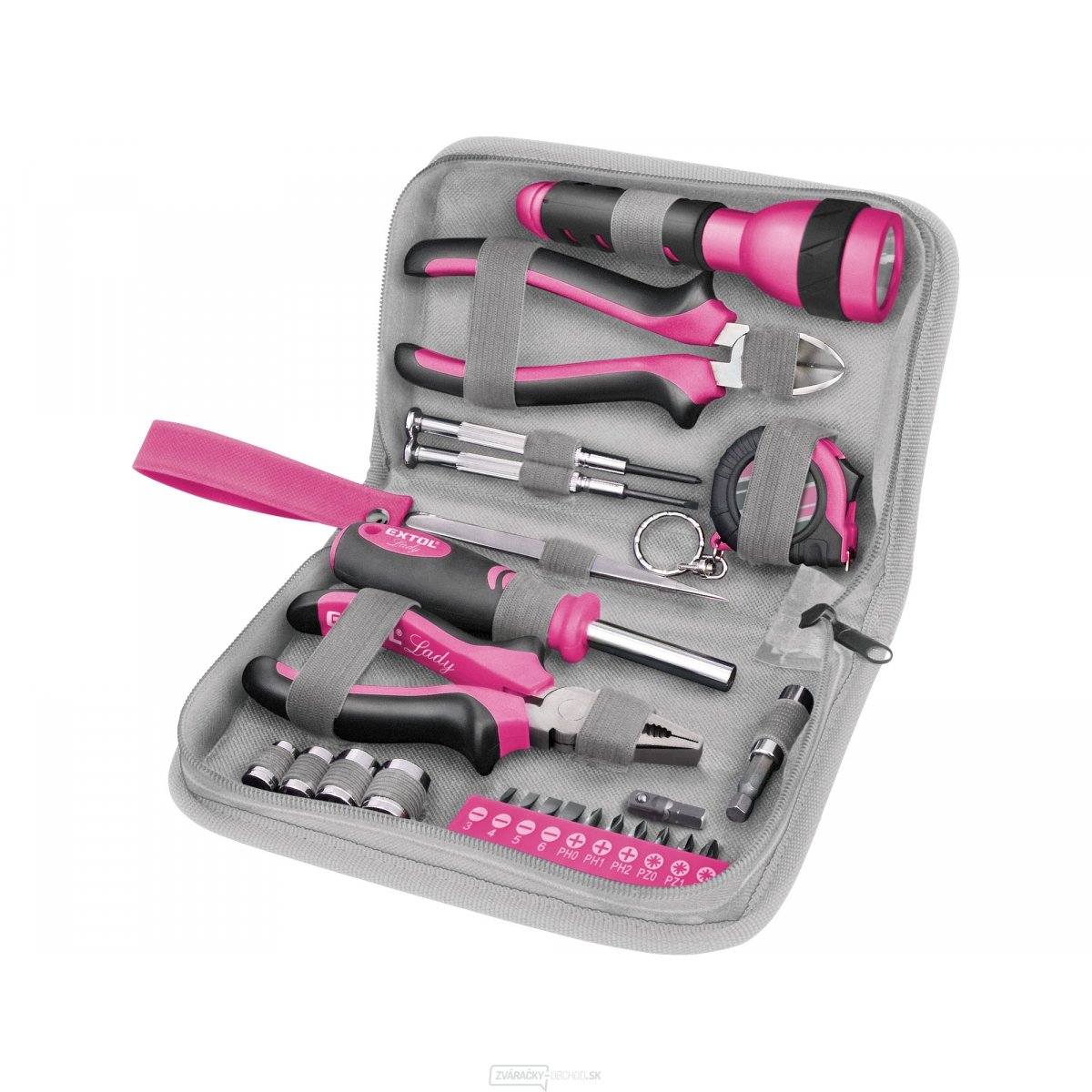 Sada náradia, ružová farba - 23ks