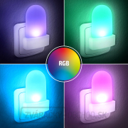 Solight Nočná LED RGB svetlieko so svetelným sensorom, voliteľná farba svetla, 230V Náhľad