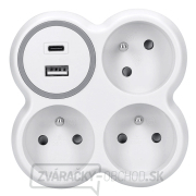 Solight rozbočka, 3x 16A, USB nabíjačka A+C, biela-sivá Solight rozbočka, 3x 16A, USB nabíjačka A+C, biela-sivá gallery main image