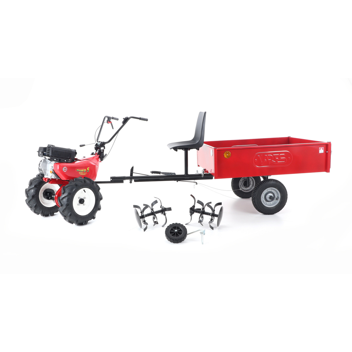 Kultivátor Eurosystems EURO5 EVO 2+1 LONCIN s diferenciálom 2x šípové kolesá 5x10 s vozíkom L - SET 3 Náhľad