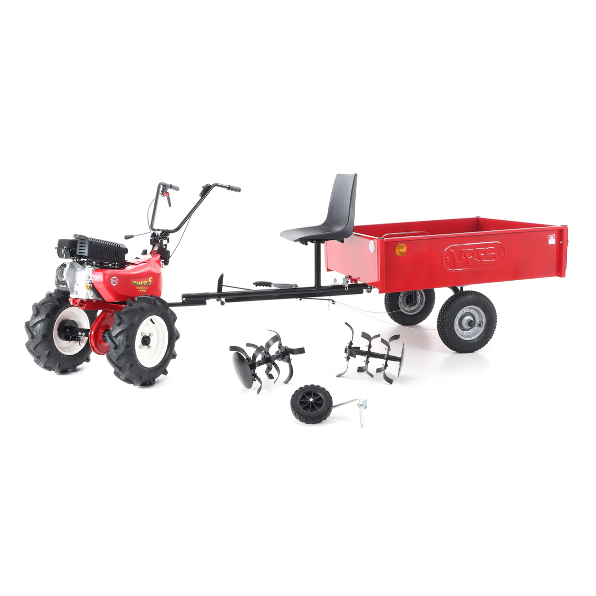 Kultivátor Eurosystems EURO5 EVO 2+1 LONCIN s diferenciálom 2x šípové kolesá 5x10 s vozíkom L - SET 3 Náhľad