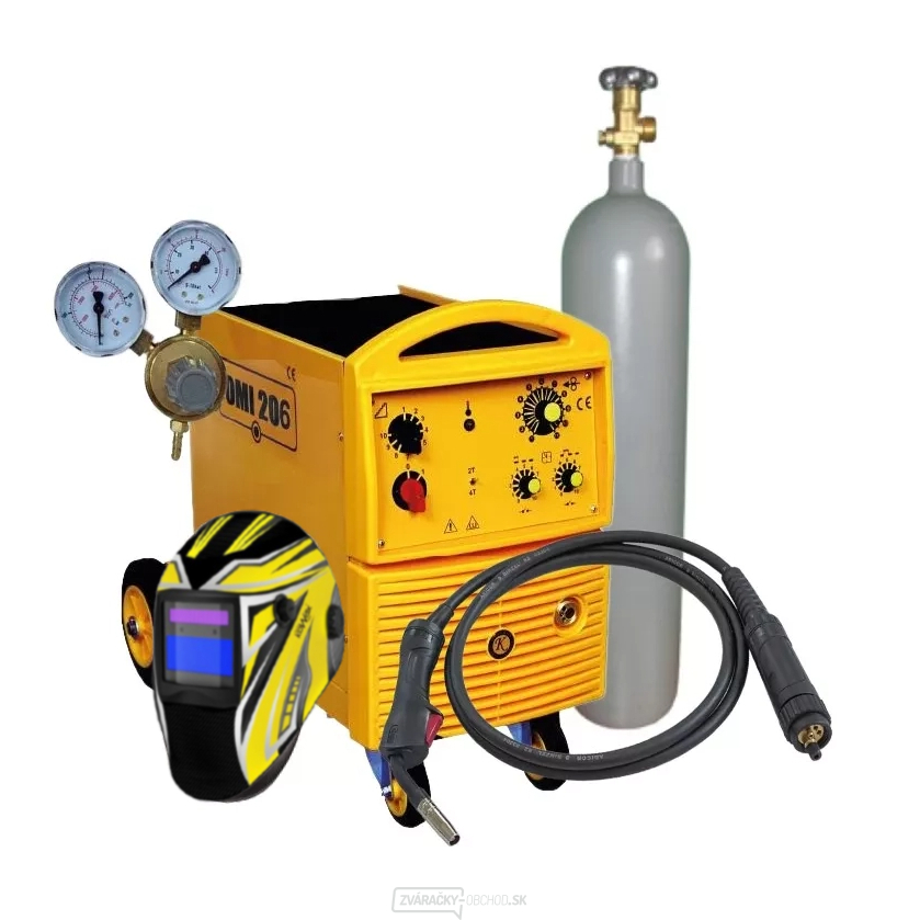 Zvárací Poloautomat OMI 206i + Horák + Ventil + Kukla + plná Fľaša Co2