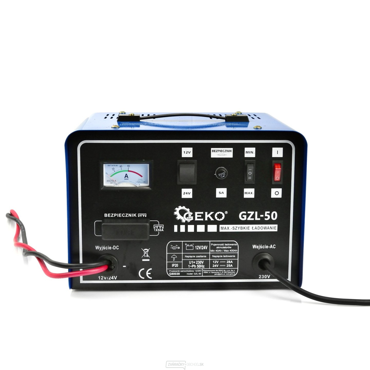 GEKO Nabíjačka autobatérií 12/24V GZL-50