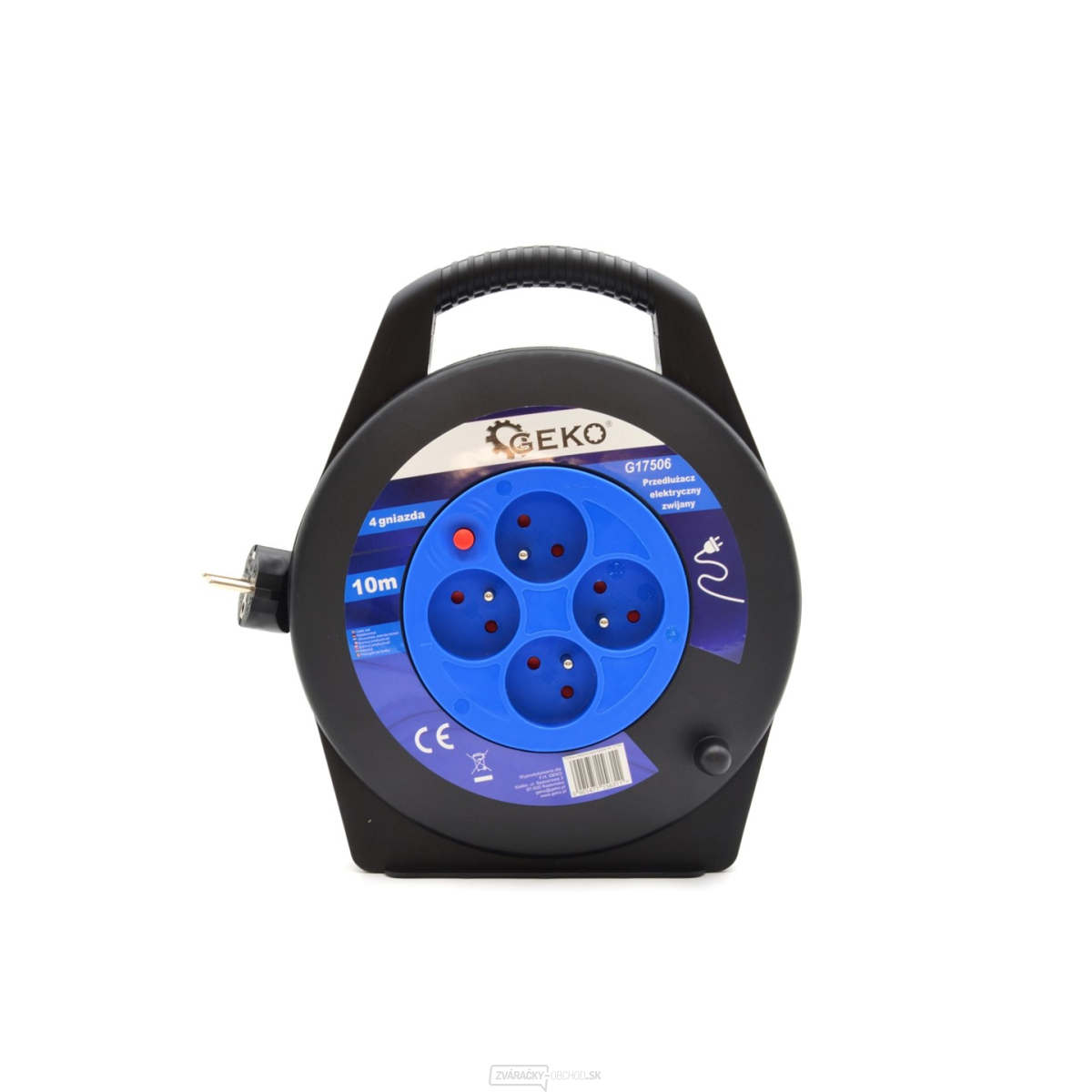 Predlžovací kábel GEKO, 4 zásuvky, 10 m