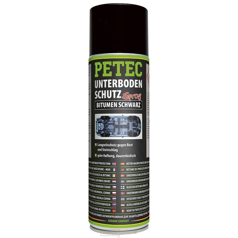 PETEC 73150 Asfaltová hmota na podvozok automobilov, 500 ml sprej