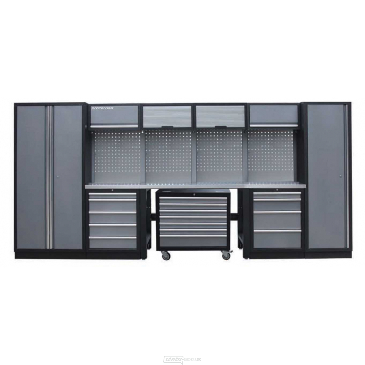 Dielenský set nábytku Procarosa PROFI XL-7W Pracovná plocha:: nerezová oceľ