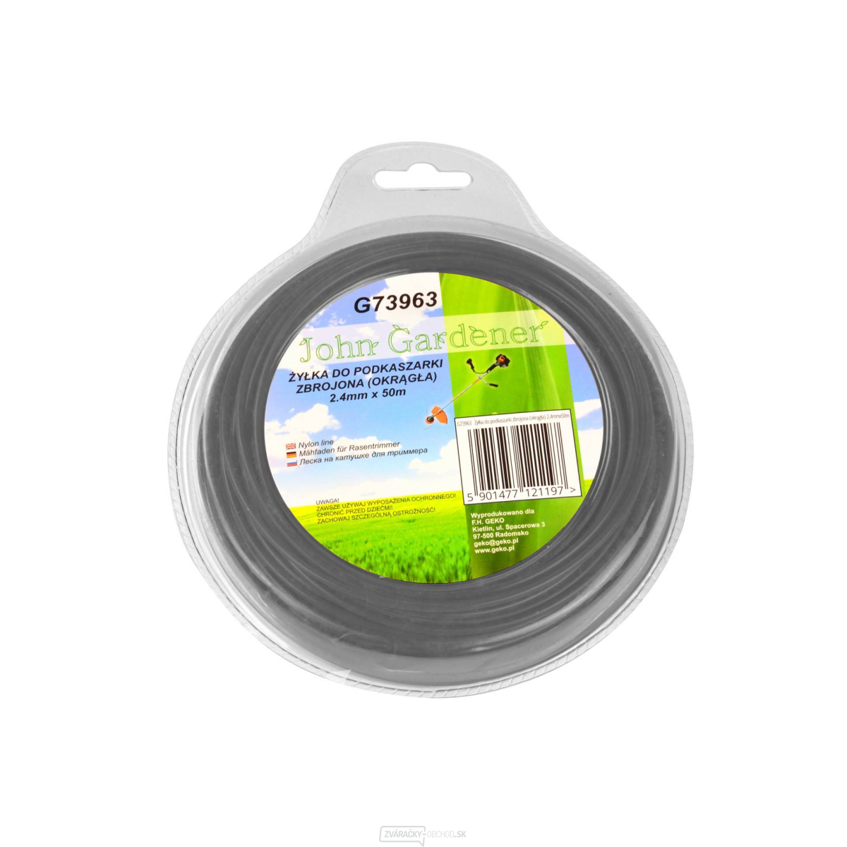 Geko Rezacia struna priemer 2,4 mm, dĺžka 50 m, kruhový prierez  Geko Rezacia struna priemer 2,4 mm, dĺžka 50 m, kruhový prierez  gallery main image