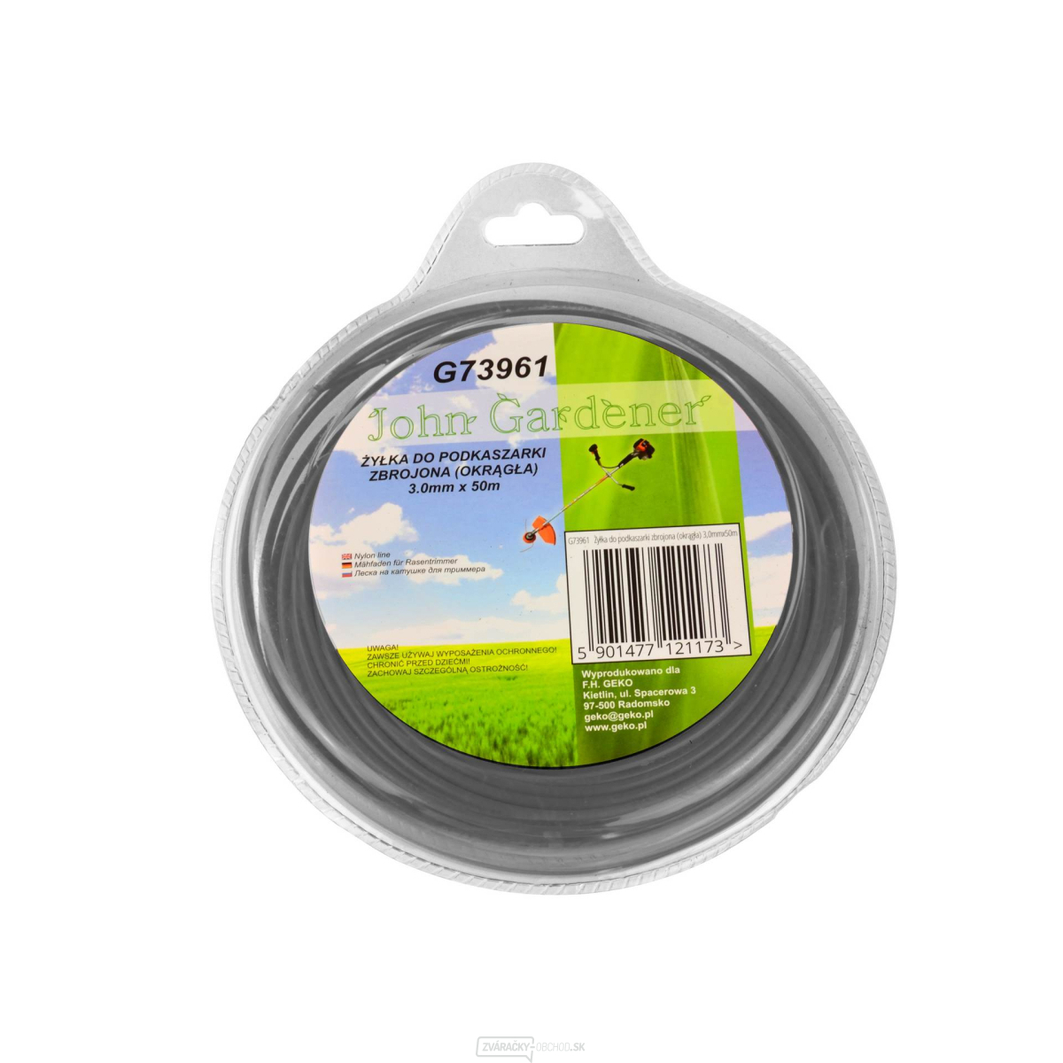 Priemer reznej struny Geko 3,0 mm, dĺžka 50 m, kruhový prierez  Priemer reznej struny Geko 3,0 mm, dĺžka 50 m, kruhový prierez  gallery main image