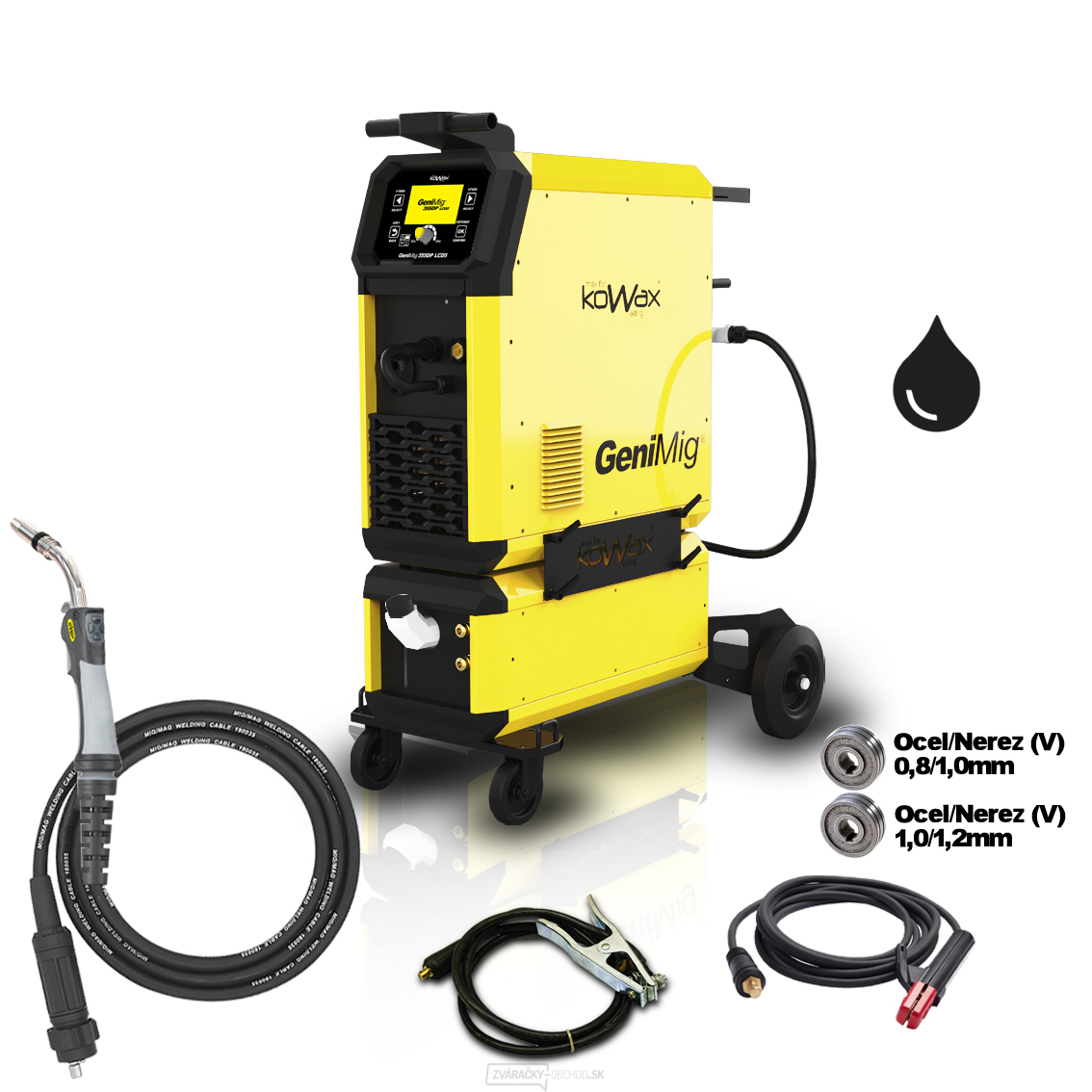 KOWAX GeniMig®355DP LCD5 + káble + vodné chladenie